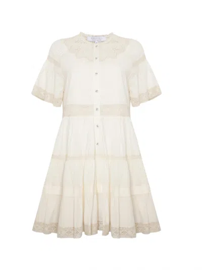 Hunter Newton Dress In Cream/lace In White