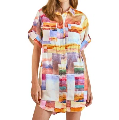 Hunter Nicole Dress In Watercolor Mosaic In Multi