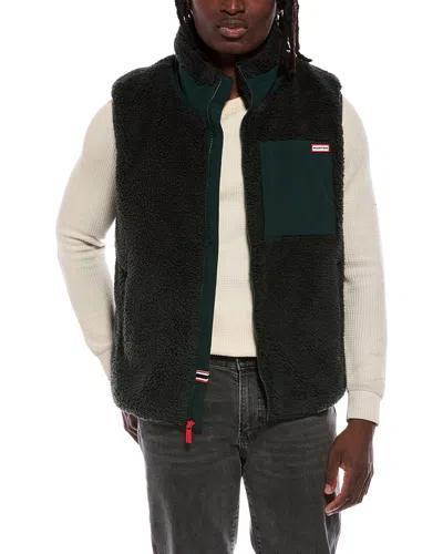 Hunter Noah Reversible Sherpa Vest In Green