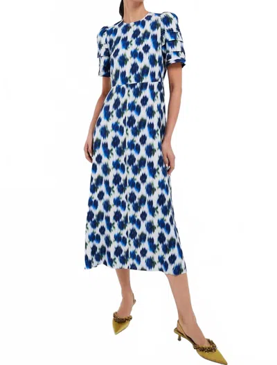 Hunter Nyc Casey Midi Dress In Ikat Rose In White
