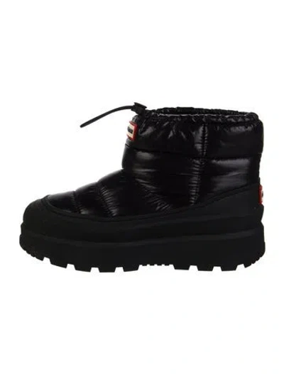 Pre-owned Hunter Nylon Lace-up Boots In Black