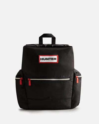 Hunter Nylon Large Topclip Backpack In Black
