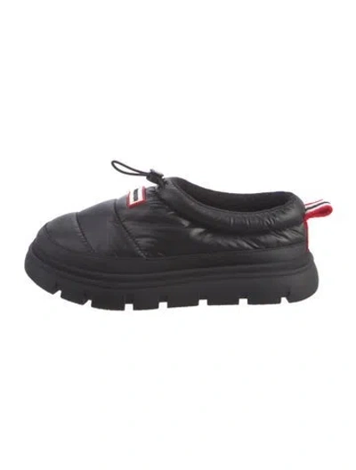 Pre-owned Hunter Nylon Slingback Flats In Black