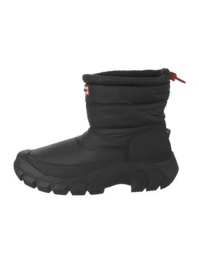 Pre-owned Hunter Nylon Snow Boots In Black
