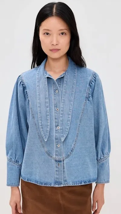 Hunter Odessa Shirt In Vintage Denim In Blue