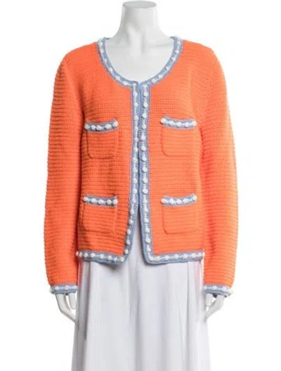 Pre-owned Hunter Open Front Sweater In Orange