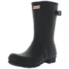 Hunter Original Back Adjustable Short Womens Waterproof Mid Calf Rain Boots In Black