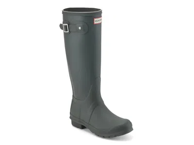Hunter Original Back Adjustable Tall Rain Boot In Green