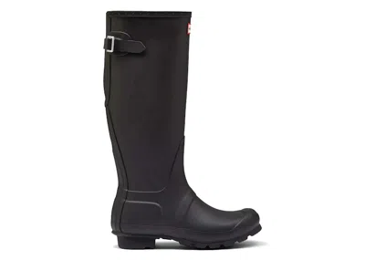 Pre-owned Hunter Original Back Adjustable Tall Rain Boots (women's) Sneakers In Black