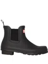 Hunter Original Gloss Waterproof Chelsea Boot In Nero