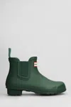 Hunter Play Short Faux Shearling Lined Waterproof Rain Boot In Green