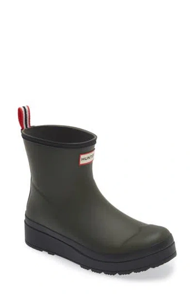 Hunter Original Play Waterproof Rain Bootie In Green/ Black