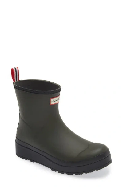 Hunter Original Play Waterproof Rain Bootie In Green/black