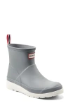 Hunter Original Play Waterproof Short Rain Boot In Black/ Grey Heron