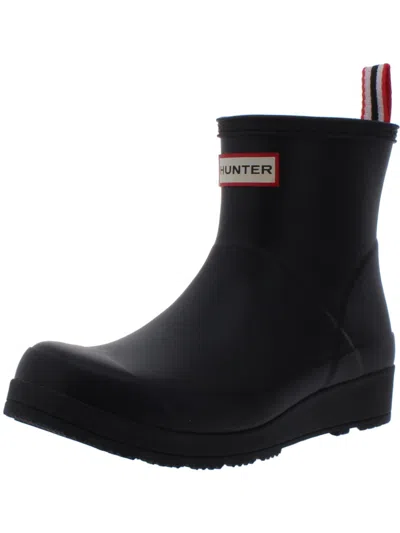 HUNTER ORIGINAL PLAY WOMENS PULL ON ANKLE RAIN BOOTS