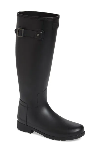Hunter Original Refined Women's Us 5 Black Wide Calf Waterproof Rain Boot Khd478