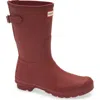 Hunter Original Short Back Adjustable Rain Boot In Autumn Stone