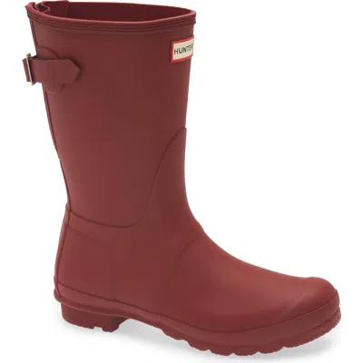 Hunter Original Short Back Adjustable Rain Boot In Autumn Stone