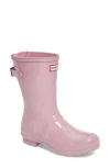 Hunter Original Short Back Adjustable Rain Boot In Pink