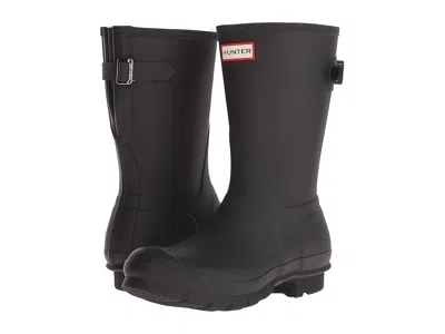 Hunter Original Short Back Adjustable Rain Boots In Black