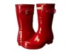 Hunter Original Short Gloss Rain Boot In Red