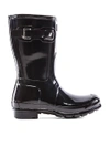 Hunter Original Short Gloss Boot In Black