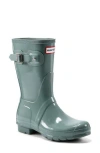 Hunter 'original Short' Gloss Rain Boot In Sweet Gale Green