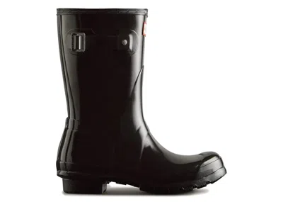 Pre-owned Hunter Original Short Gloss Rain Boots (women's) Sneakers In Black