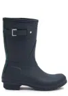 Hunter Original Short Panelled Rubber Wellington Boots In Navy