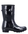 Hunter Womens Original Short Gloss Wellington Boots In Black