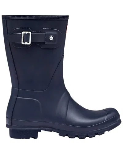 Hunter Original Short Rubber Rain Boots In Blue