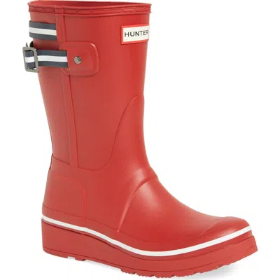 Hunter 'original Short' Wedge Rain Boot In Red