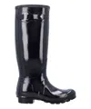 Hunter Womens Black Original Gloss Rubber Wellington Boots In Black