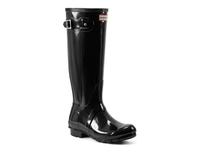 Hunter Original Tall Gloss Rain Boot In Black