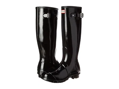 Hunter Original Tall Gloss Rain Boots In Black