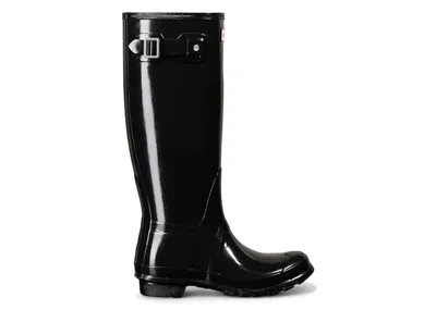 Pre-owned Hunter Original Tall Gloss Rain Boots (women's) Sneakers In Black