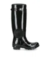 Hunter Refined Tall Gloss Waterproof Rain Boot In Black