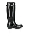 Hunter Womens Black Original Gloss Rubber Wellington Boots In Black