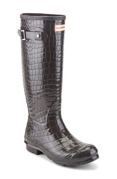 Hunter Original Tall Rain Boot In Brown