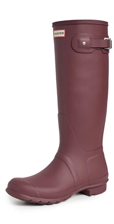 Hunter Original Tall Rain Boots Dark Red