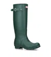 Hunter Original Tall Vulcanised Natural Rubber Wellington Boots In Green