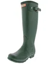 Hunter Original Tall Vulcanised Natural Rubber Wellington Boots In Green