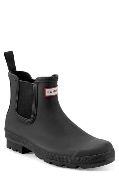 Hunter Original Waterproof Chelsea Rain Boot In Black/black
