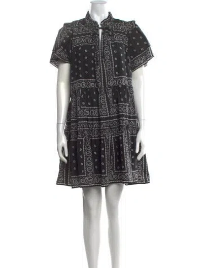 Pre-owned Hunter Paisley Print Mini Dress W/ Tags In Black