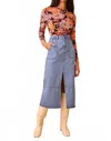 Hunter Parke Skirt In Blockerly Denim In Brown