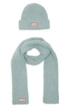 Hunter Patch Scarf & Beanie Set In Blue