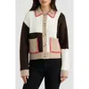 Hunter Patchwork Cable Knit Cardigan In Multi