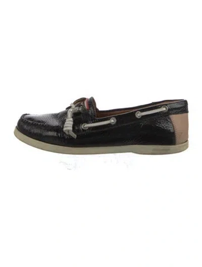 Pre-owned Hunter Patent Leather Loafers In Black