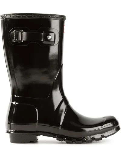 Hunter Patent Wellington Boots In Black