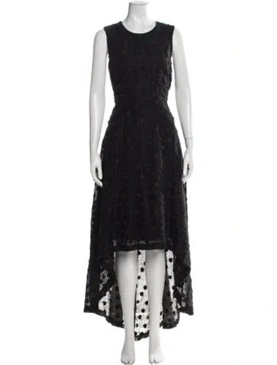 Pre-owned Hunter Patterned Long Dress In Black